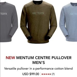 Nwt Arcteryx Mentum Mens Pullover Crew 